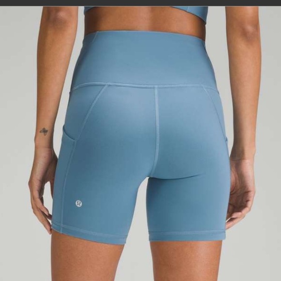 Lululemon Wunder Train High-Rise Short with Pockets 6" Utility Blue 12 - Picture 1 of 4